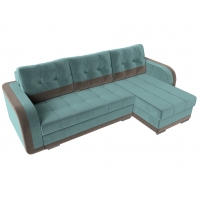 Угловой диван Марсель (велюр бирюзовый коричневый) - Изображение 4
